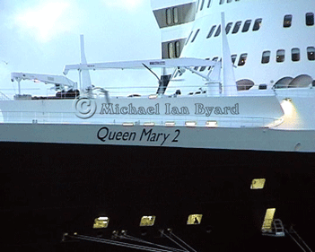 Queen Mary 2 Bow name plate